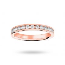 9 Carat Rose Gold 0.50 Carat Brilliant Cut Half Eternity Ring - Ring Size L