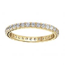 18ct Yellow Gold 0.75cttw Brilliant Cut Claw Set Diamond Full Eternity Ring - Ring Size W