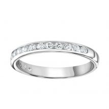 18ct White Gold 0.30 Carat Round Brilliant Cut Channel Set Half Eternity Ring - Ring Size X