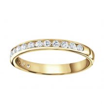 18ct Yellow Gold 0.30 Carat Round Brilliant Cut Channel Set Half Eternity Ring - Ring Size J
