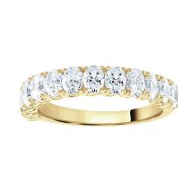 18ct Yellow Gold 1.07cttw Oval Cut Claw Set Diamond Half Eternity Ring - Ring Size F