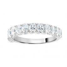 9ct White Gold 1.07cttw Oval Cut Claw Set Diamond Half Eternity Ring - Ring Size G