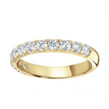 9ct Yellow Gold 0.75 Carat Round Brilliant Cut Claw Set Half Eternity Ring - Ring Size X