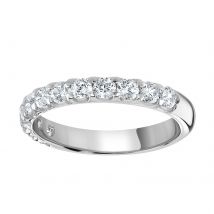 18ct White Gold 0.75 Carat Round Brilliant Cut Claw Set Half Eternity Ring - Ring Size H