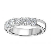 Platinum 1.50 Carat Round Brilliant Cut Claw Set Half Eternity Ring - Ring Size G