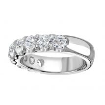18ct White Gold 2.15 Carat Round Brilliant Cut Claw Set Half Eternity Ring - Ring Size G