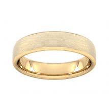 5mm Slight Court Extra Heavy Matt Finished Wedding Ring In 9 Carat Yellow Gold - Ring Size J