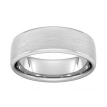 7mm Slight Court Heavy Matt Finished Wedding Ring In 9 Carat White Gold - Ring Size I