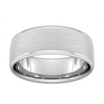 8mm Slight Court Extra Heavy Matt Finished Wedding Ring In 9 Carat White Gold - Ring Size G