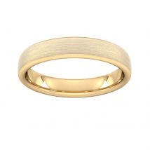 4mm Slight Court Extra Heavy Matt Finished Wedding Ring In 18 Carat Yellow Gold - Ring Size G