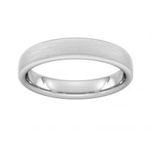 4mm D Shape Heavy Matt Finished Wedding Ring In Platinum - Ring Size M