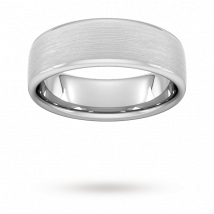 7mm D Shape Heavy Matt Finished Wedding Ring In Platinum - Ring Size J