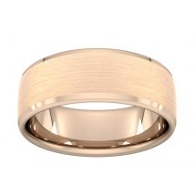 8mm Traditional Court Heavy Polished Chamfered Edges With Matt Centre Wedding Ring In 18 Carat Rose Gold - Ring Size H