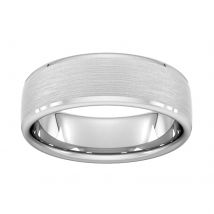 7mm Traditional Court Heavy Polished Chamfered Edges With Matt Centre Wedding Ring In Platinum - Ring Size U