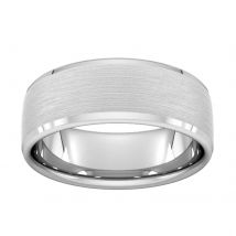 8mm Traditional Court Heavy Polished Chamfered Edges With Matt Centre Wedding Ring In Platinum - Ring Size L