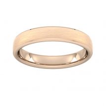 4mm D Shape Heavy Polished Chamfered Edges With Matt Centre Wedding Ring In 18 Carat Rose Gold - Ring Size H