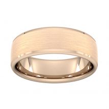 7mm D Shape Heavy Polished Chamfered Edges With Matt Centre Wedding Ring In 18 Carat Rose Gold - Ring Size G