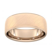 8mm Traditional Court Heavy Diagonal Matt Finish Wedding Ring In 9 Carat Rose Gold - Ring Size N