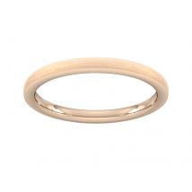 2mm D Shape Heavy Polished Chamfered Edges With Matt Centre Wedding Ring In 9 Carat Rose Gold - Ring Size Q