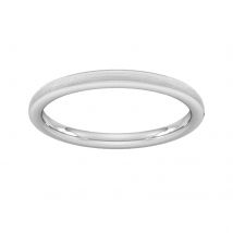 2mm Slight Court Heavy Matt Finished Wedding Ring In 9 Carat White Gold - Ring Size R
