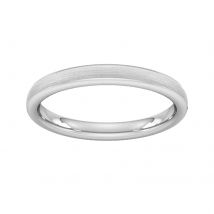 2.5mm Slight Court Heavy Matt Finished Wedding Ring In 9 Carat White Gold - Ring Size I