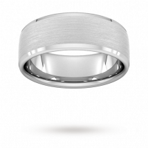 8mm Slight Court Standard Polished Chamfered Edges With Matt Centre Wedding Ring In 9 Carat White Gold - Ring Size Q