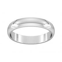 4mm D Shape Standard Wedding Ring In Sterling Silver - Ring Size N