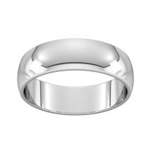 6mm D Shape Standard Wedding Ring In 9 Carat White Gold - Ring Size K