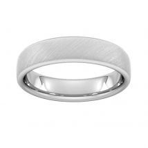 4mm Traditional Court Standard Diagonal Matt Finish Wedding Ring In Platinum - Ring Size N