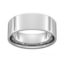 8mm Flat Court Heavy Wedding Ring In Platinum - Ring Size Z