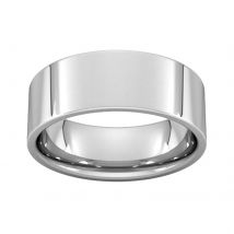 8mm Flat Court Heavy Wedding Ring In Sterling Silver - Ring Size S