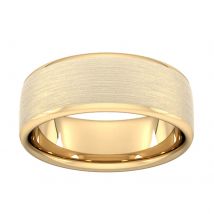 8mm Flat Court Heavy Matt Finished Wedding Ring In 9 Carat Yellow Gold - Ring Size H