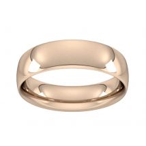 18ct Rose Gold 6mm Traditional Court Extra Heavy Wedding Ring - Ring Size U