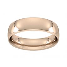 9ct Rose Gold 6mm Traditional Court Extra Heavy Wedding Ring - Ring Size T