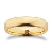 18ct Yellow Gold 5mm Knife Edge Band Ring - Ring Size J