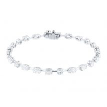 18ct White Gold 5.87cttw Diamond Fancy Shape Bar Bracelet