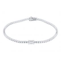 18ct White Gold 2.60cttw Emerald Cut Diamond Bracelet