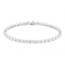 18ct White Gold 7.67cttw Oval Cut Diamond Full Line Bracelet