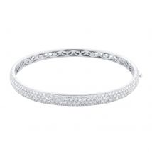 18ct White Gold 2.5cttw Diamond Pave Bangle
