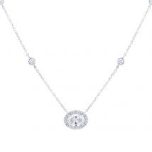18ct White Gold 1.45cttw Diamond Halo Pendant