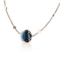 Bon Ton Necklace in 18ct Rose Gold with London Blue Topaz and Diamonds