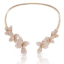 Giardini Segreti Collier in 18ct Rose Gold with 12.57ct White and Champagne Diamonds