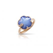 Petit Joli Ring in 18ct Rose Gold with Blue Moon and Diamonds - Ring Size N