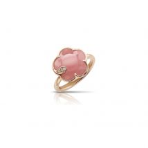 Petit Joli Ring in 18ct Rose Gold with Pink Chalcedony and Diamonds - Ring Size N