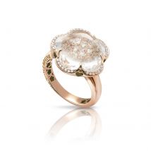 Bon Ton Ring in 18ct Rose Gold with Rock Crystal - Ring Size N