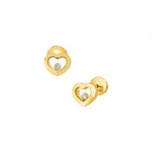 Happy Hearts Stud Earrings In Ethical 18ct Yellow Gold With Diamonds