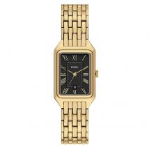 Raquel Three-Hand Date Gold-Tone Black Dial Ladies Watch