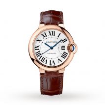 Ballon Bleu De Cartier Watch 36mm, Automatic Movement, Pink Gold, Leather