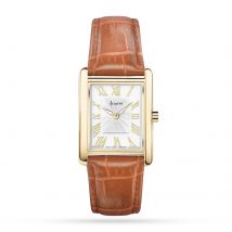 Rectangle Tan Leather Strap 26mm Watch