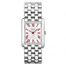Rectangle Stainless Steel Red Dial Ladies Watch